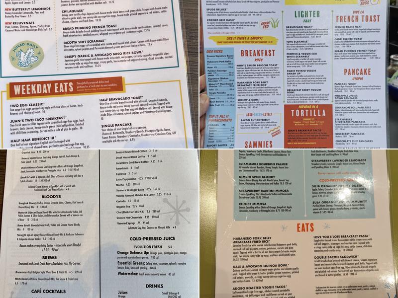 Snooze, an A.M. Eatery Menu