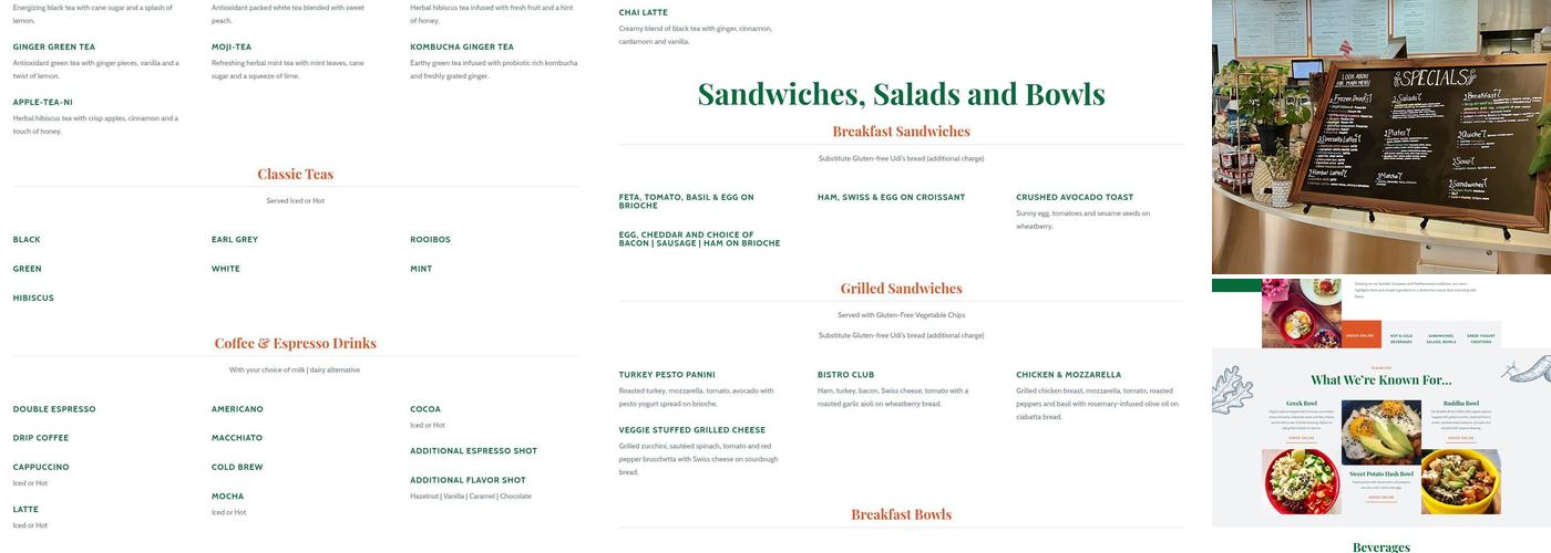 Austin Tea Xchange Cafe Menu