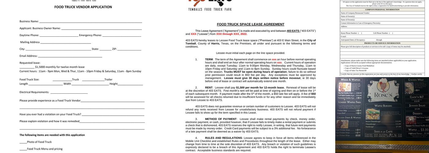 403 EATS Menu