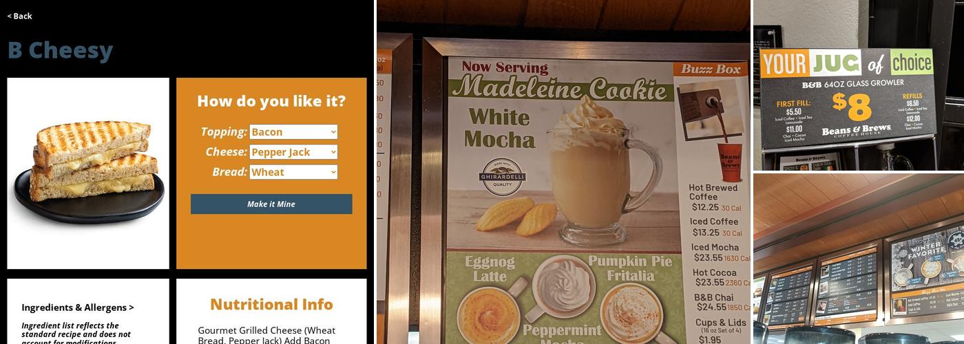 Beans & Brews Coffeehouse Menu