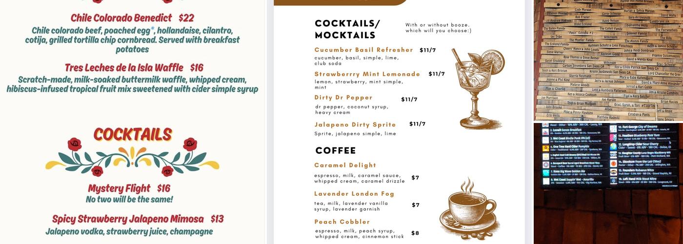 Peninsula BevCo Menu