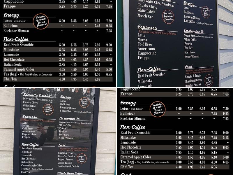 Classic Coffee Drive-Thru & Café Menu