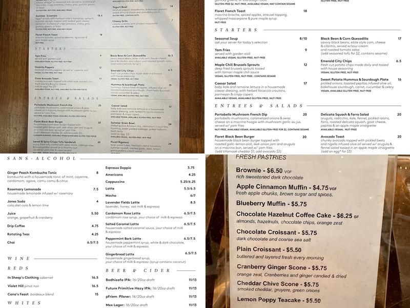 Floret - By Cafe Flora Menu