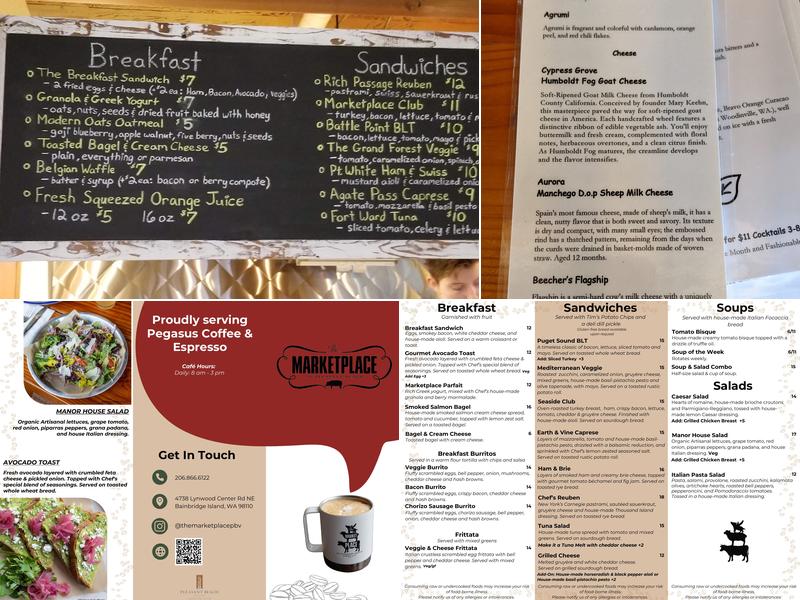 The Marketplace at Pleasant Beach Menu