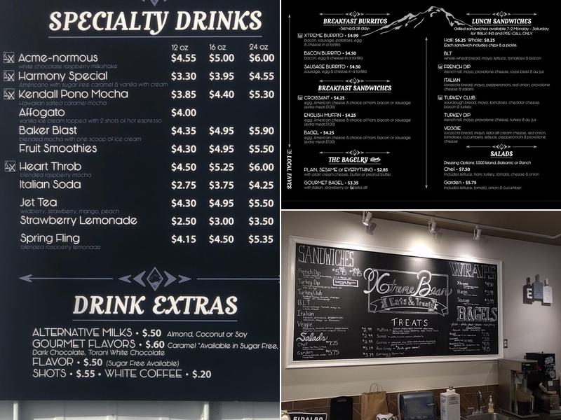 Xtreme Bean Espresso Menu