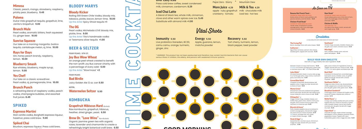 Over Easy Menu