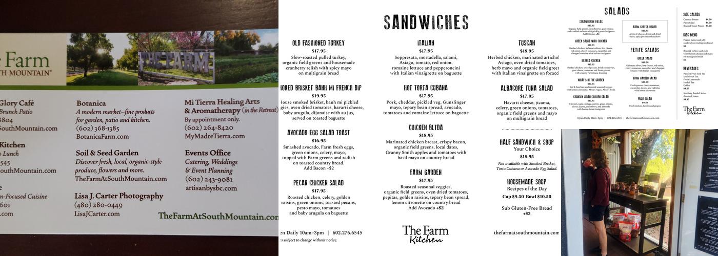 The Farm Kitchen Menu