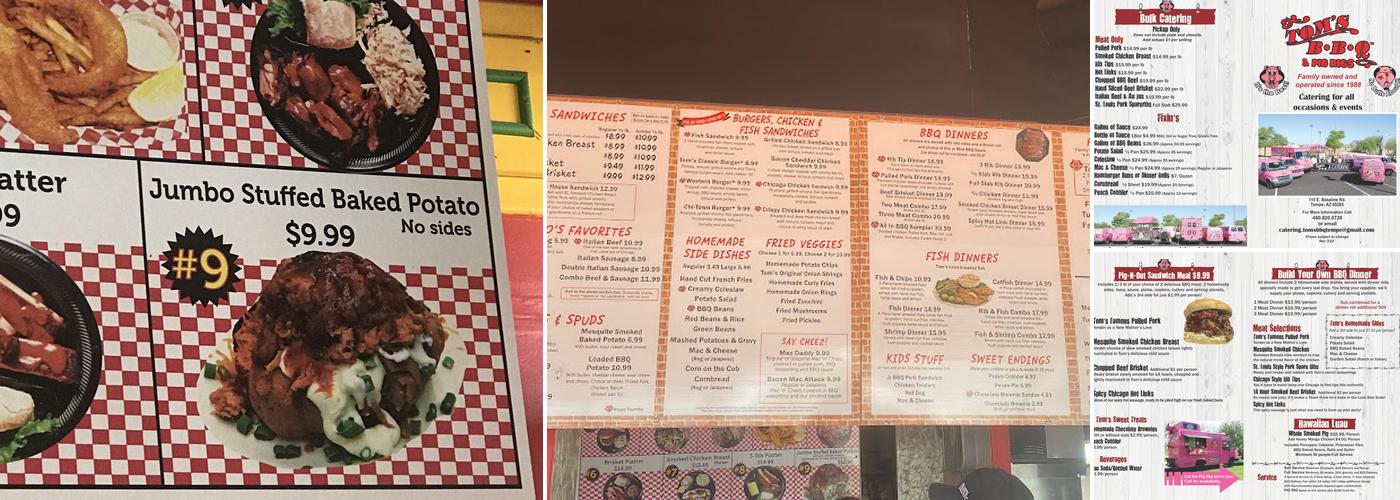 Tom's BBQ - Tempe Menu