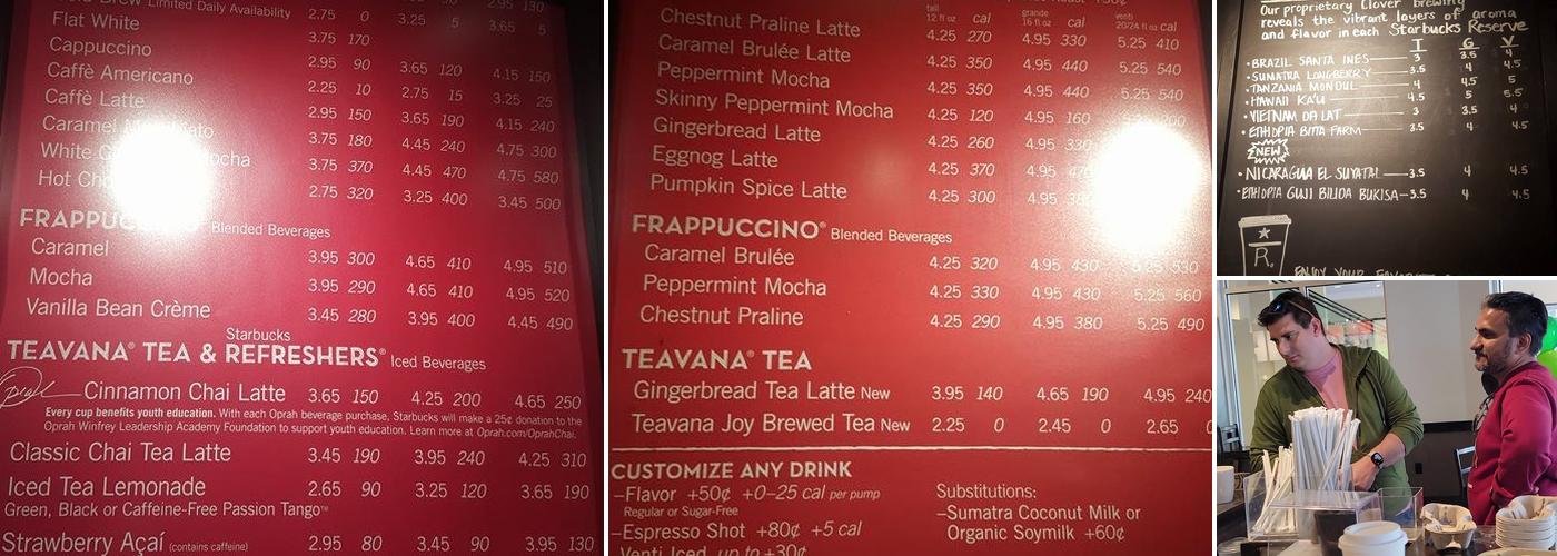 Starbucks Coffee Company Menu