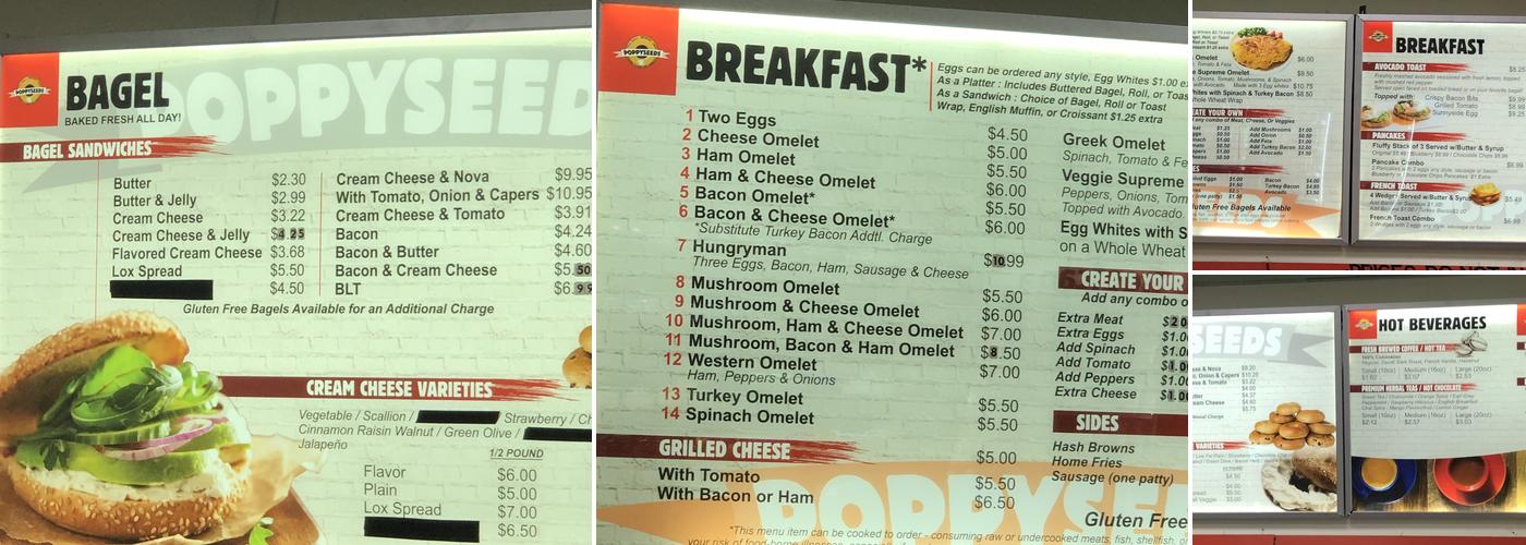 Poppyseeds Bagels Menu