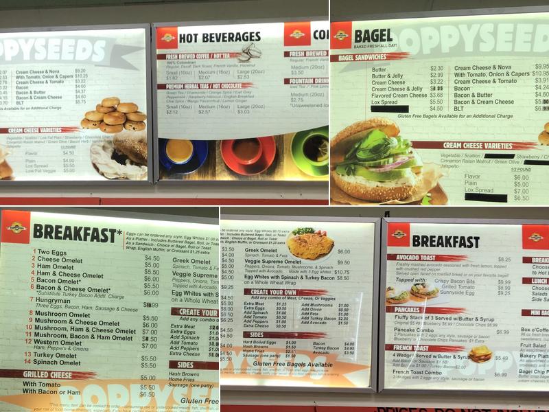 Poppyseeds Bagels Menu
