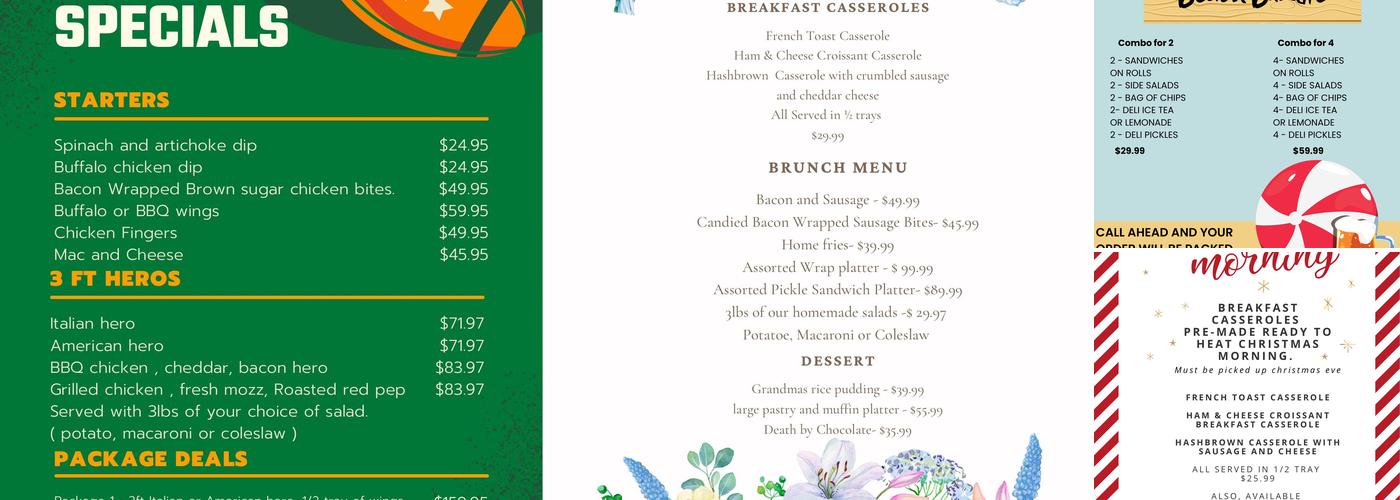 Yaphank Deli Menu