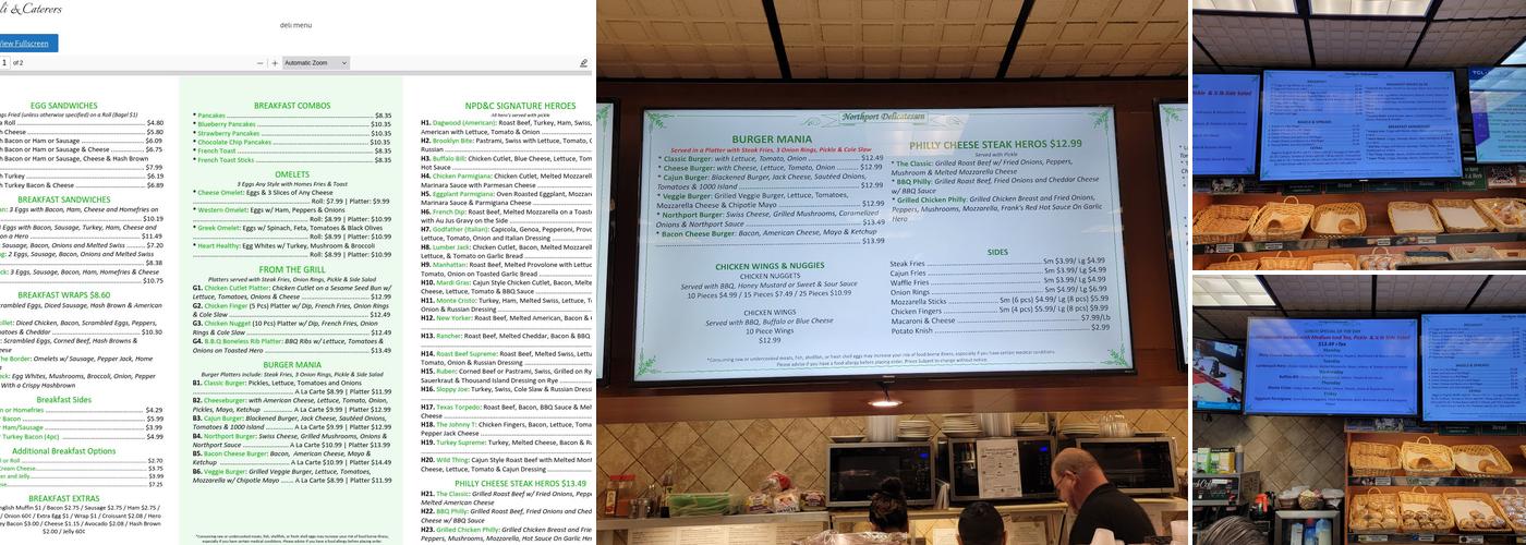 Northport Deli & Caterers Menu