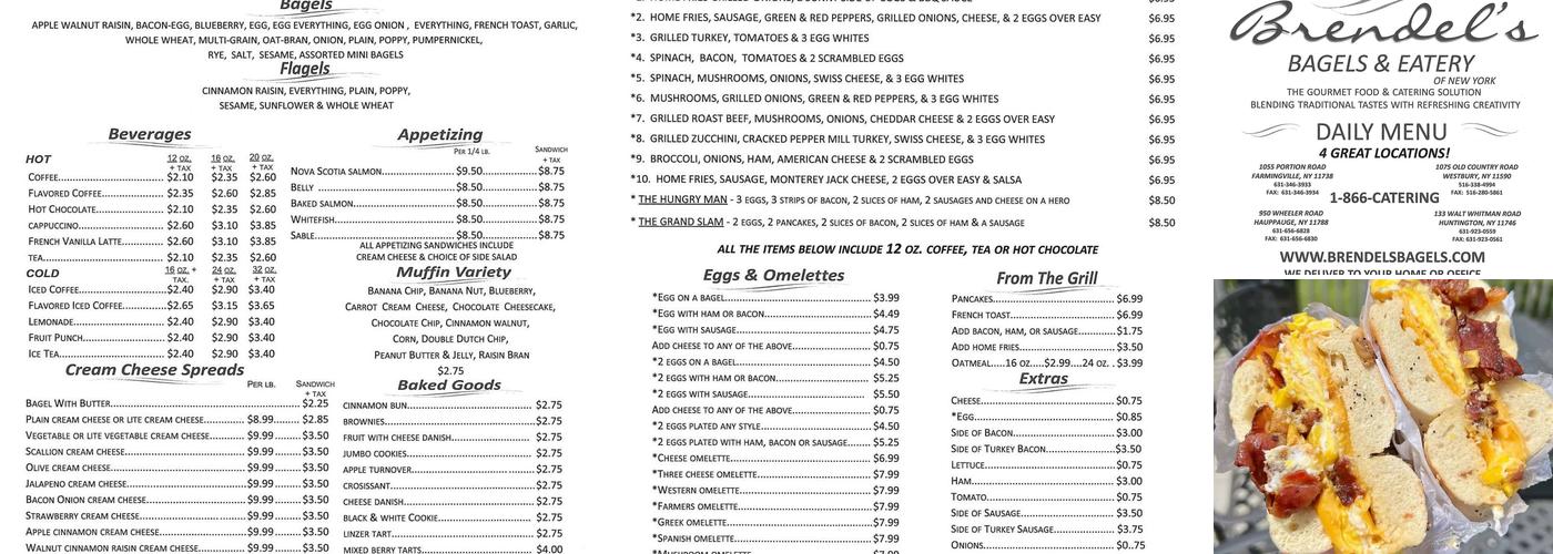 Brendel's Bagels-Catering Long Island Menu