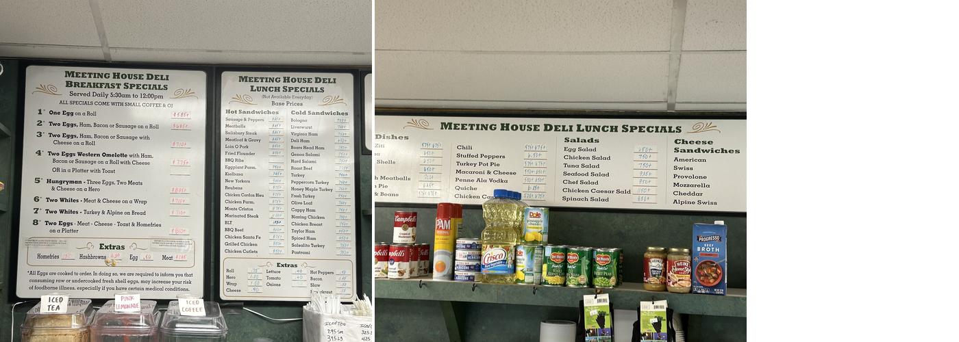 Meetinghouse Deli Menu