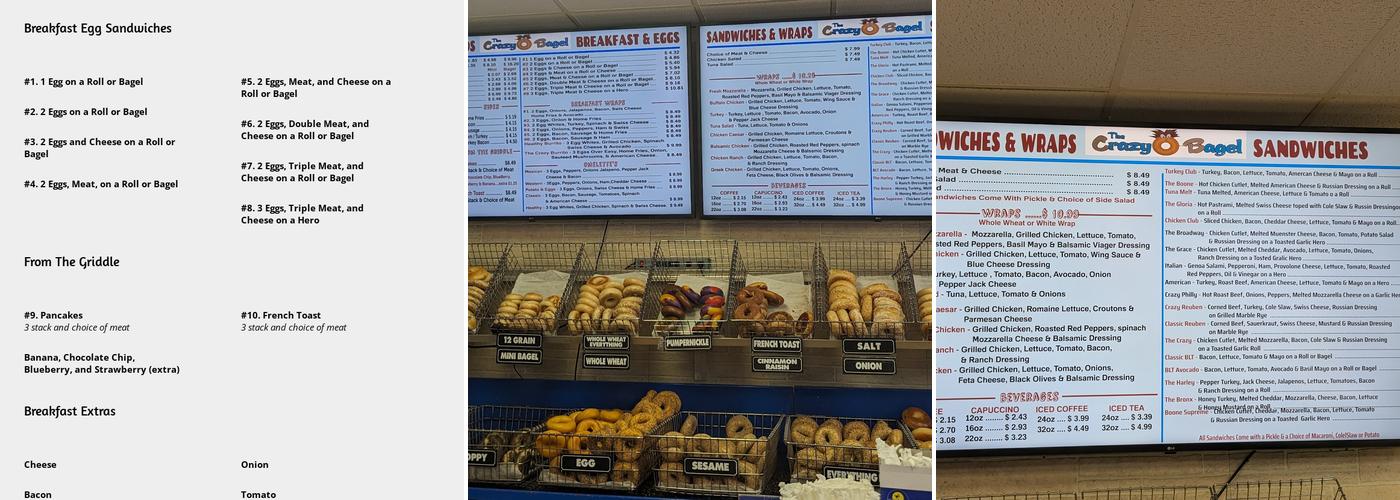 The Crazy Bagel Menu