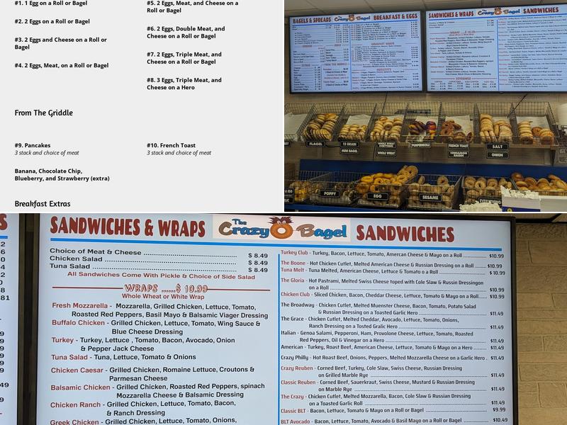 The Crazy Bagel Menu