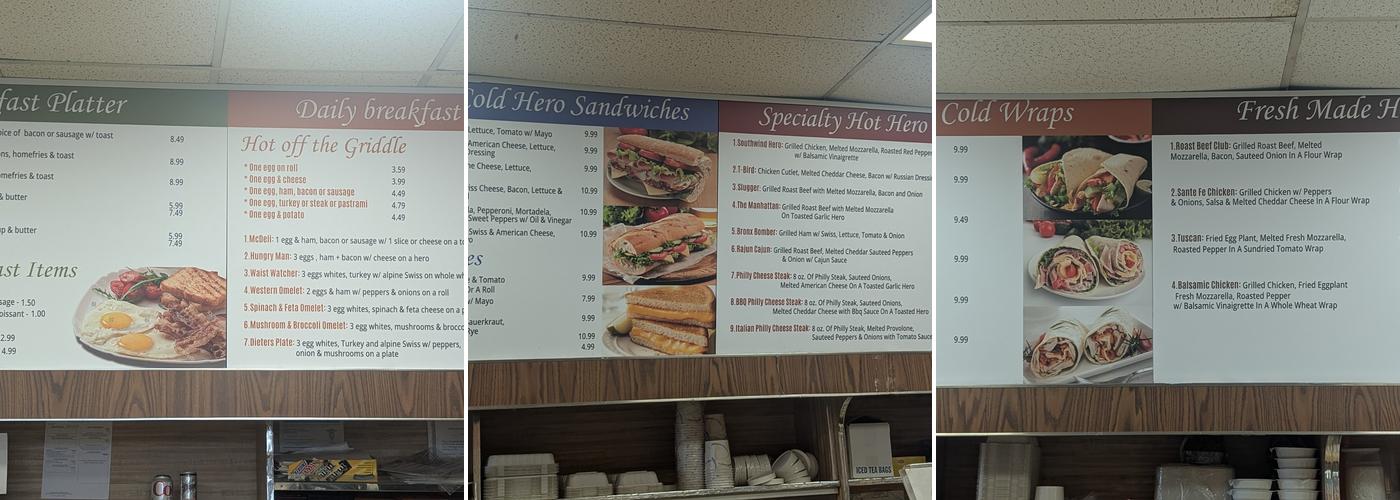 J & W Southwind Deli Menu