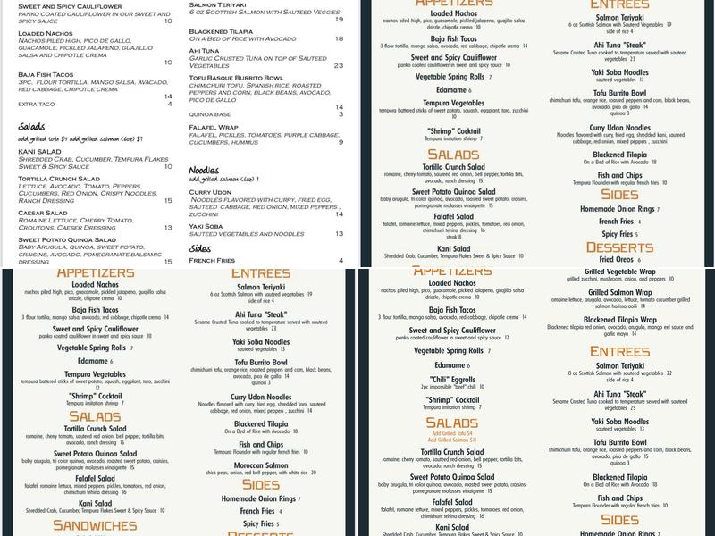 Oma's Sushi and Grill Menu