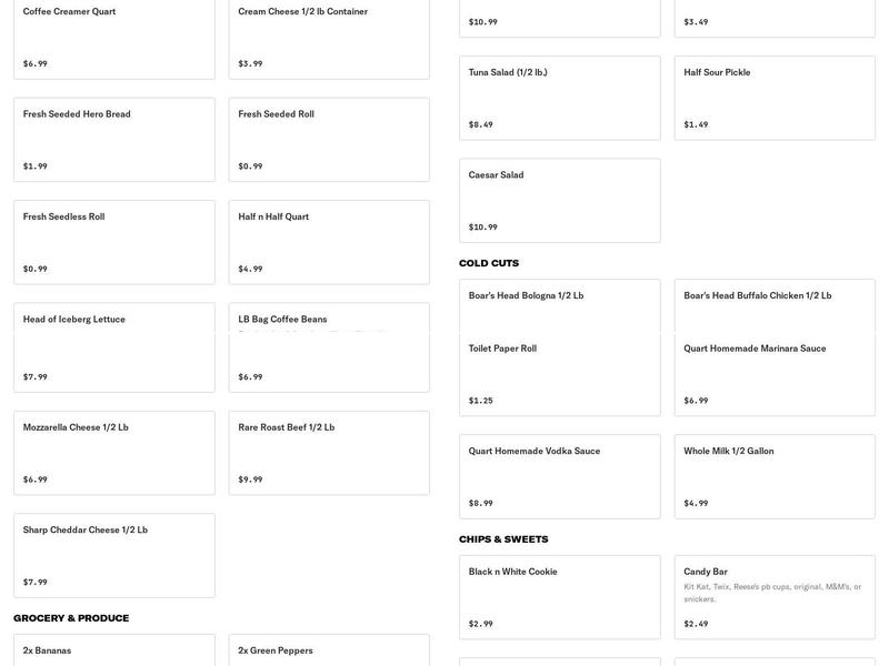 Finns Delicatessens Inc Menu