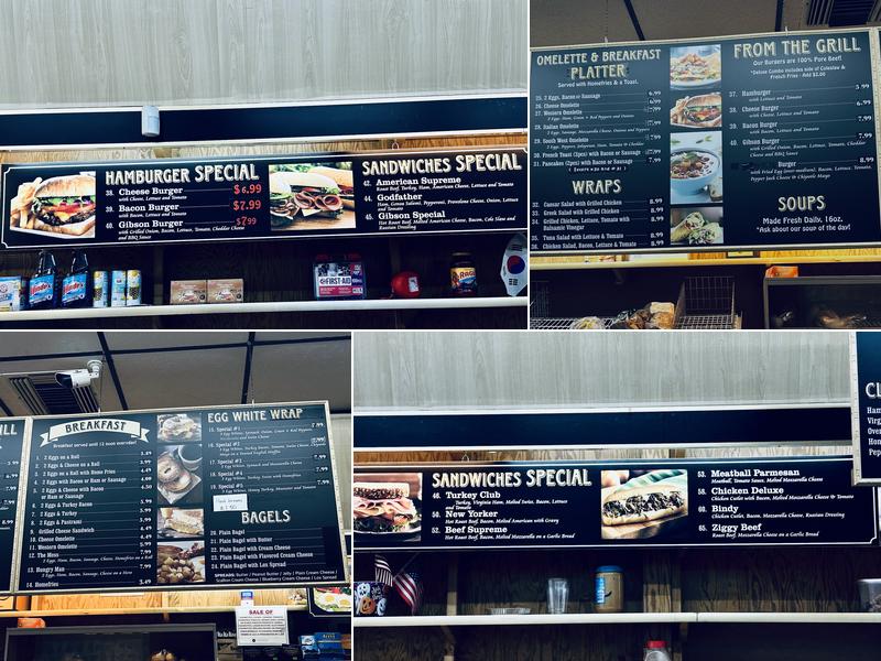 Gibson Delicatessen Menu