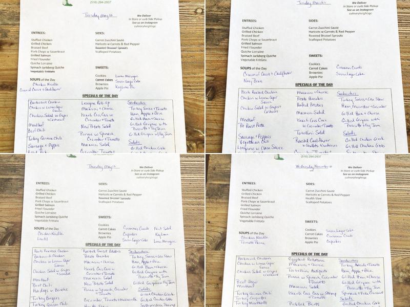 Culinary Heights Inc Menu