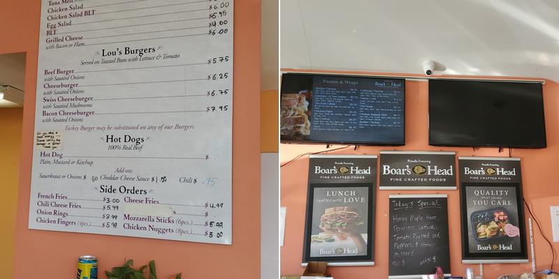 Lou's Corner Menu