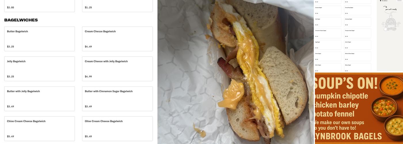 Lynbrook Bagels Menu