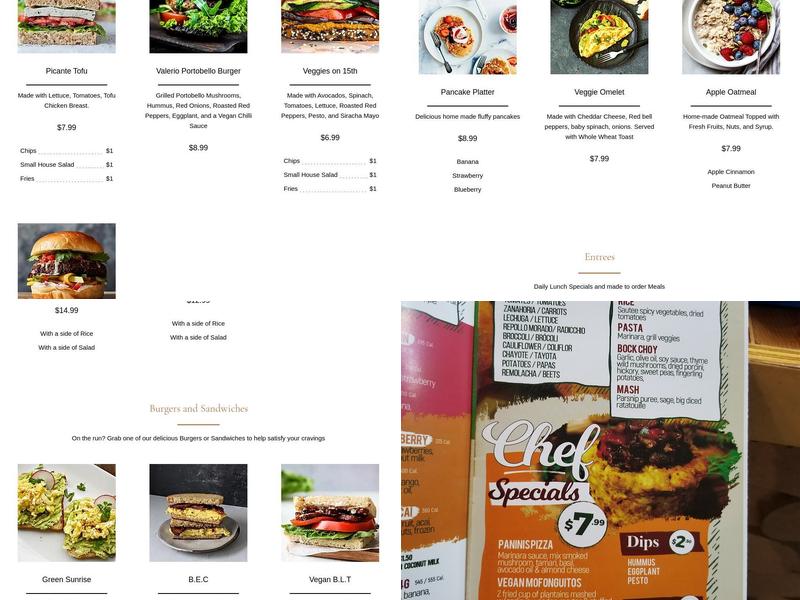 Valerio Juice Bar and Colombian Food Menu