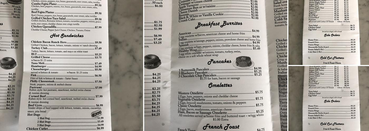 Gino's Bagel Inc Menu