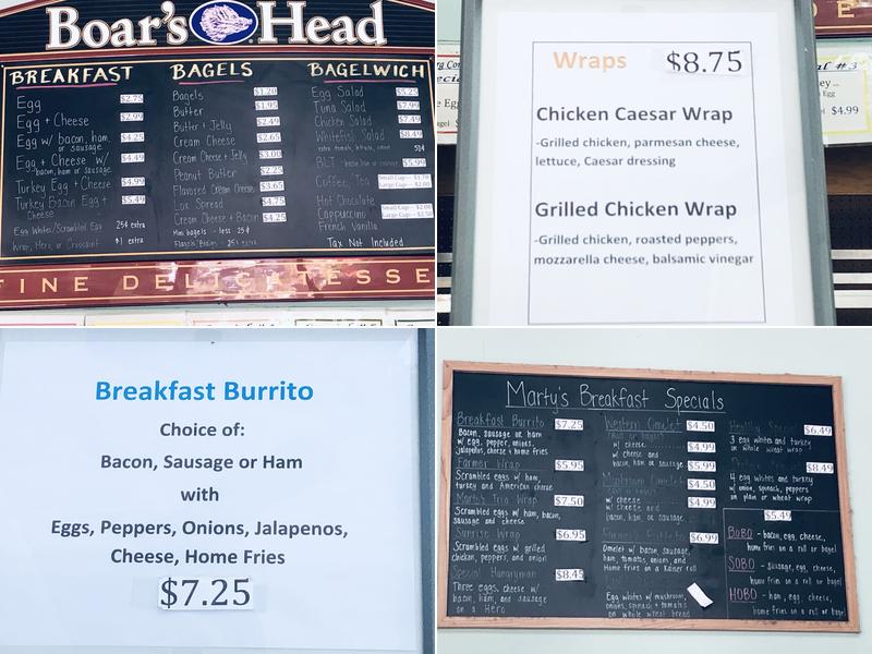 Marty's Bagels Menu