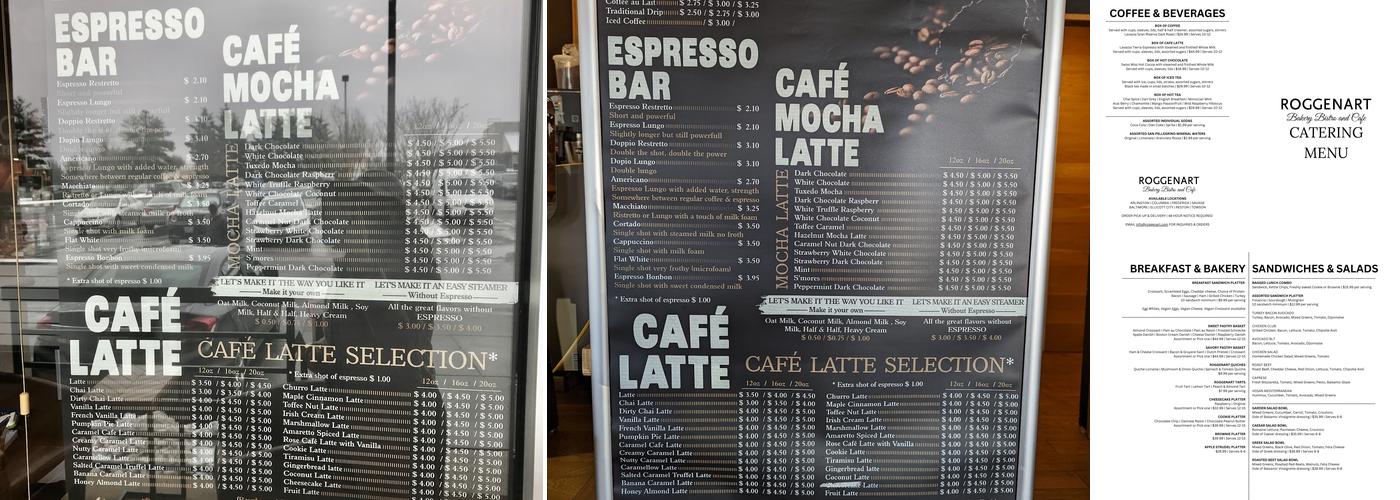 Roggenart European Bakery, Bistro & Cafe Menu