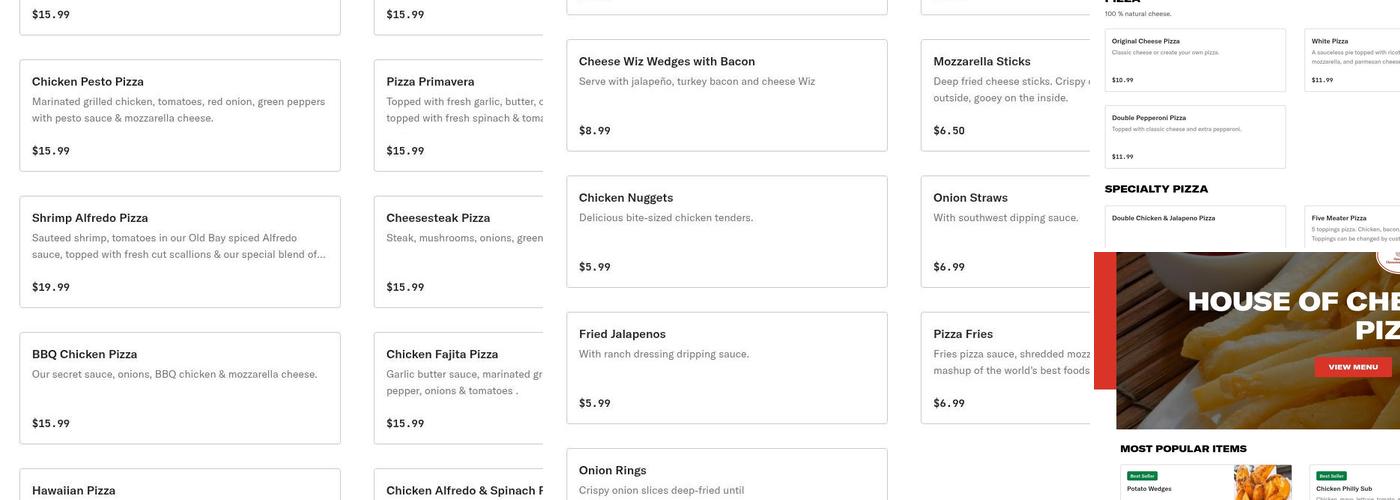 House of Cheesesteaks Menu