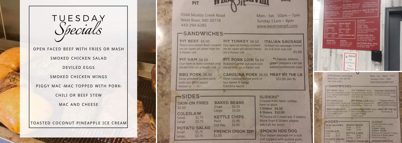 West River pit bbq Menu