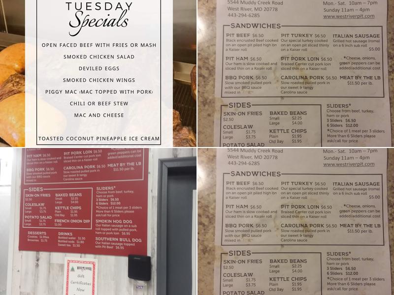 West River pit bbq Menu