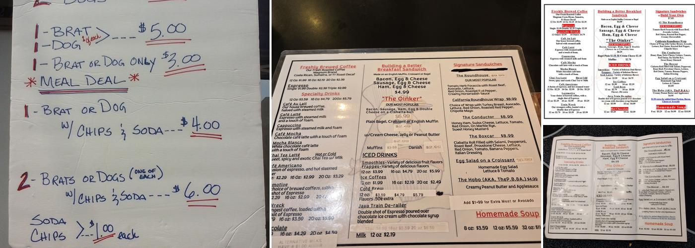 Java Train Menu