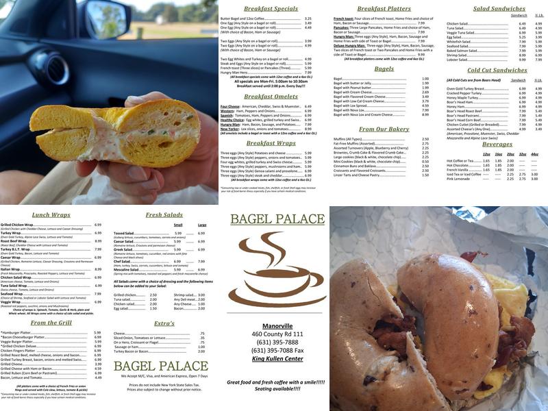 Bagel Palace Menu