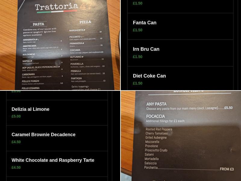 Trattoria 47 Menu