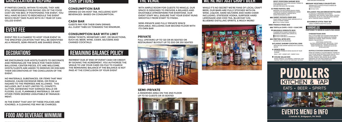 Conshohocken Brewing Co - Conshy Menu