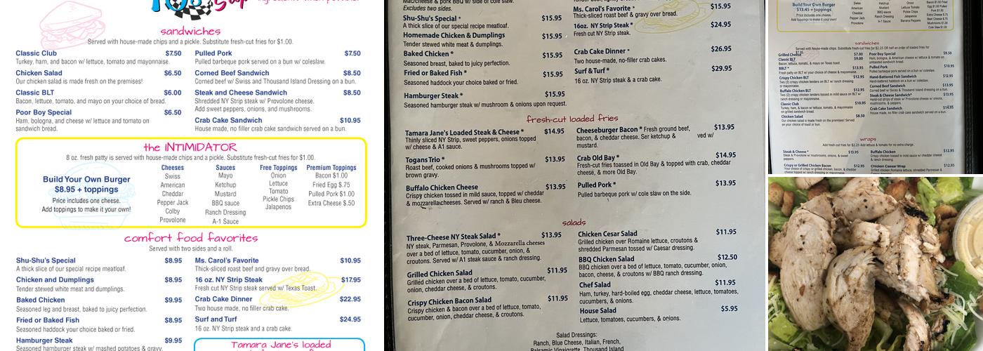 Tjs Pit Stop Menu