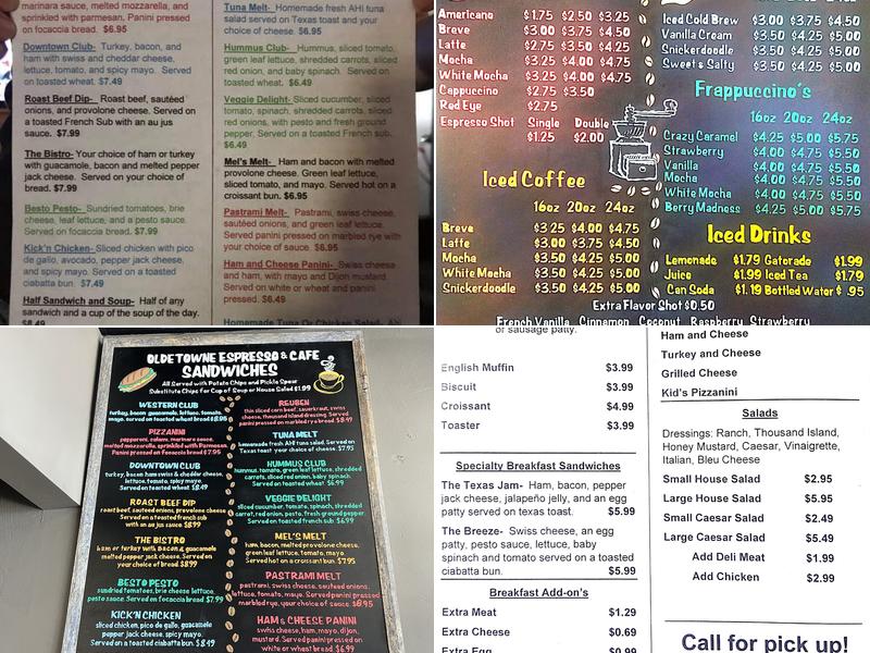 Olde Towne Espresso & Cafe Menu