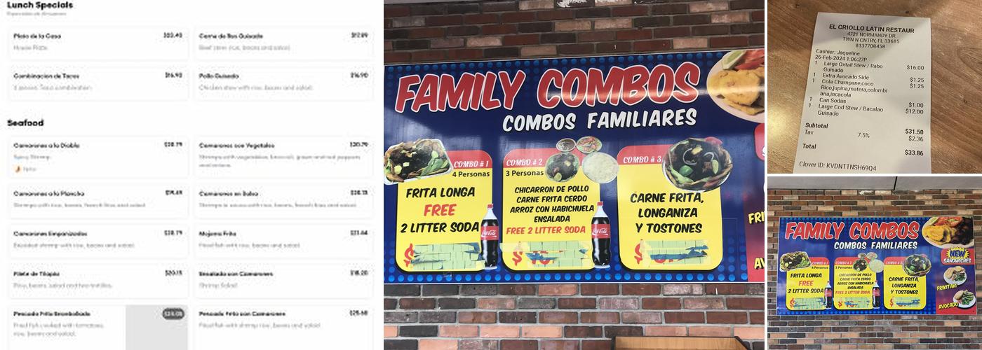 El Tipico Criollo Menu