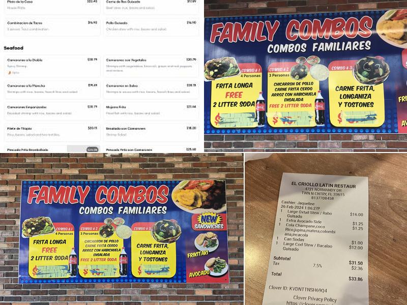 El Tipico Criollo Menu