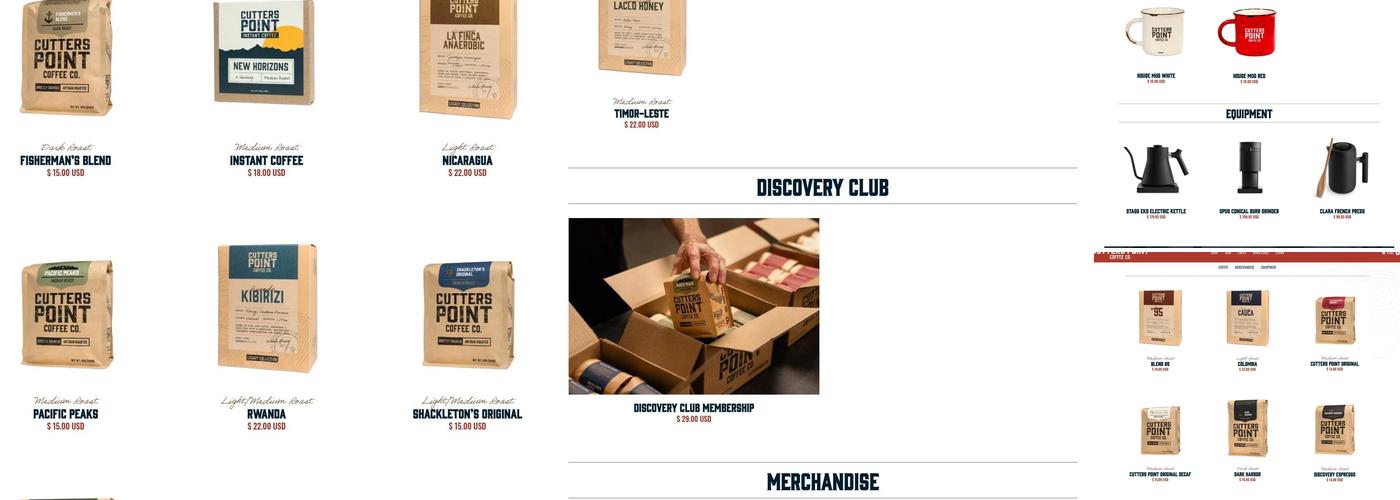 Cutters Point Coffee Menu