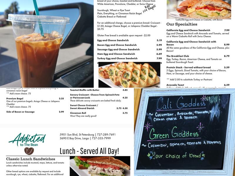 Addicted to the Bean Menu