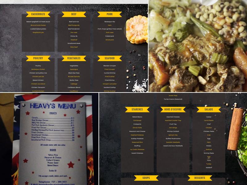 Heavy's Restaurant and take out Menu