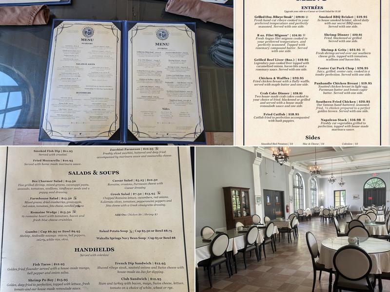 The Edward Ball Dining Room at Wakulla Springs Menu