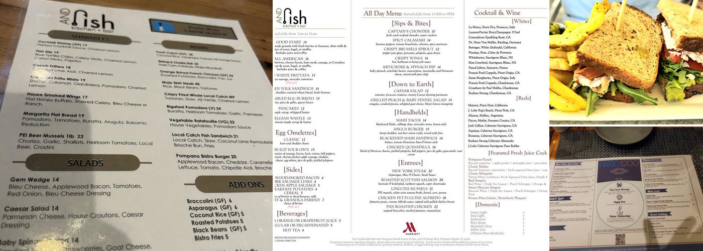 AND Fish Kitchen + Bar Menu