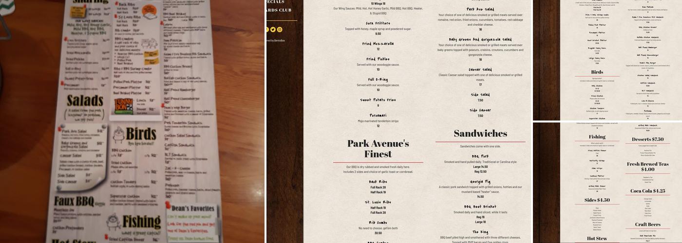 Park Avenue BBQ Grille Menu