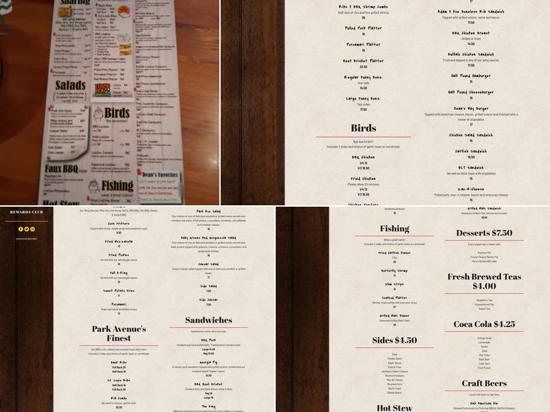 Park Avenue BBQ Grille Menu
